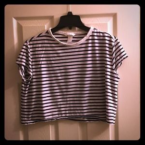 H&M striped crop top